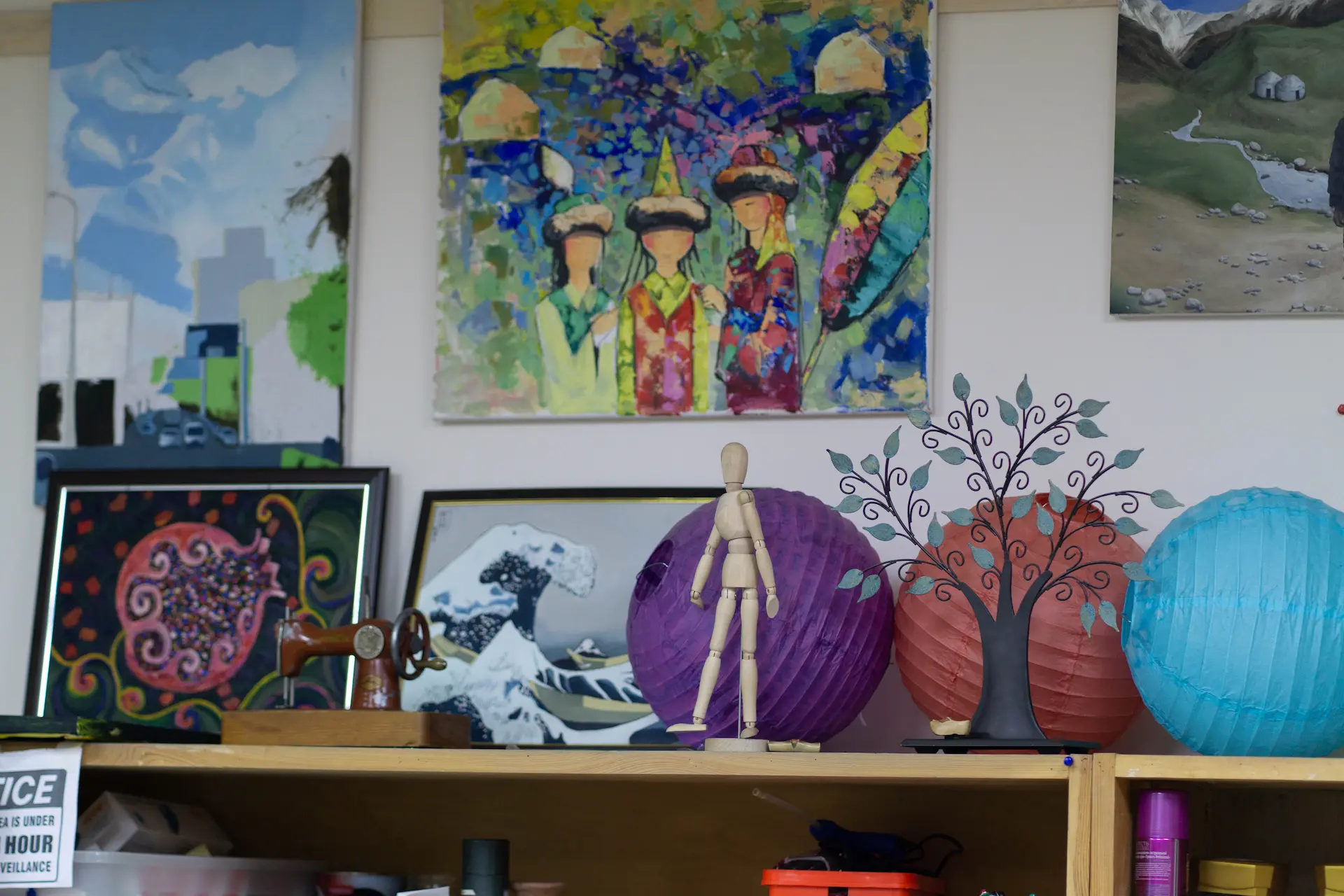 Student paining outdors